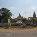 A distant view of of Sri Digambar Jain temple at Ranila.
