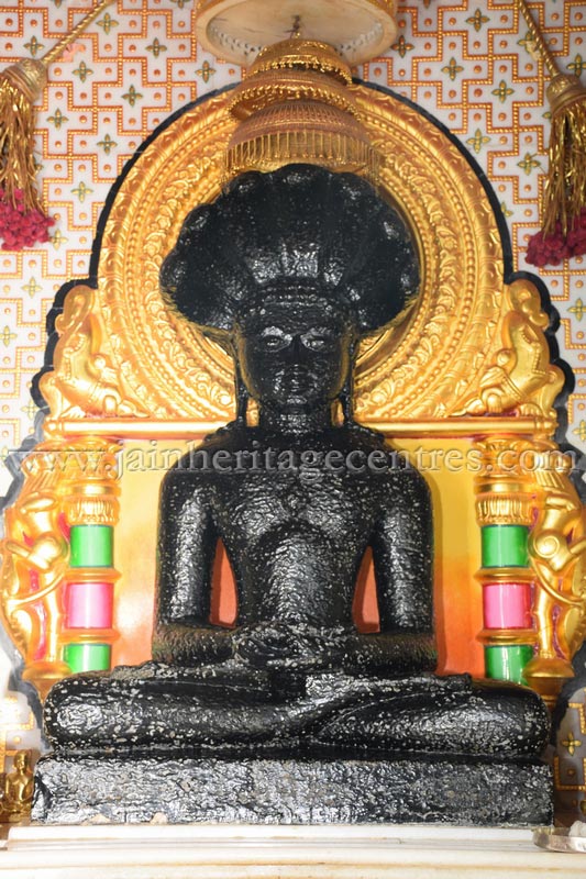 Tirthankar Parshwanath in Padmasana at Mahuva.