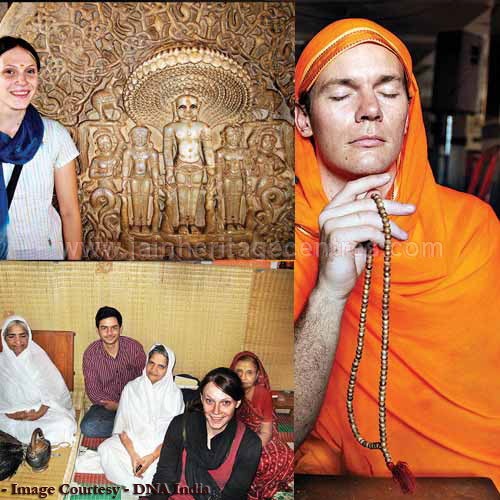 Axel Jarvengren at Parshvanath Jain Mandir; Ellen Gough in Rajpur