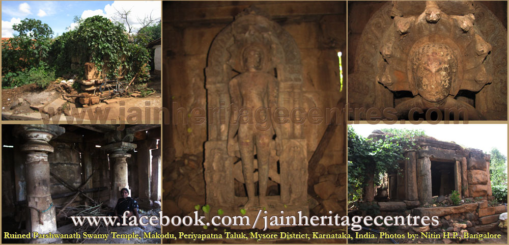 Ruined Parshwanath temple at Makodu, Periyapatna Taluk, Mysore District, Karnataka, India.