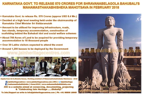 Govt Fund Announcement for Shravanabelagola Mahamasthakabhisheka-2018