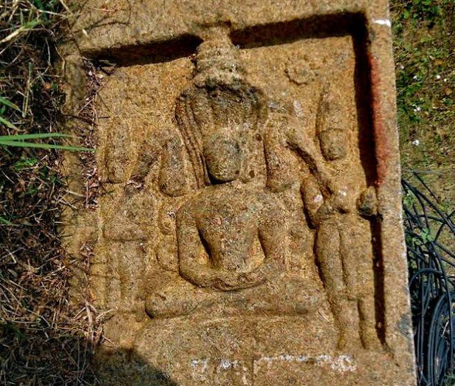 Jain Inscription found at Mallaram of Malhar mandal, in Karimnagar district, Andhra Pradesh.