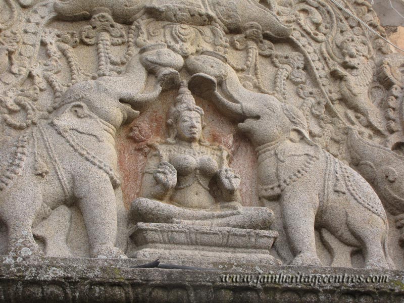 Carving of Gajalakshmi on Indragiri Hillock at Shravanabelagola