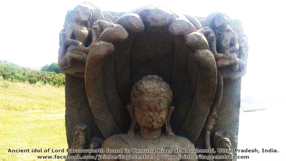 Parshwanath Jain Tirthankar idol found at Kaushambi, Uttar Pradesh.