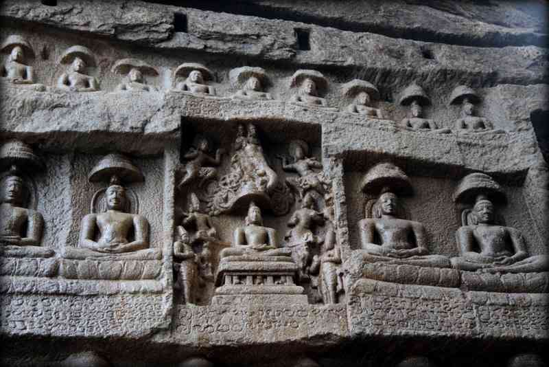 Kazhugumalai (Kalugumalai) Rock cut Jain carvings, Tamil Nadu.