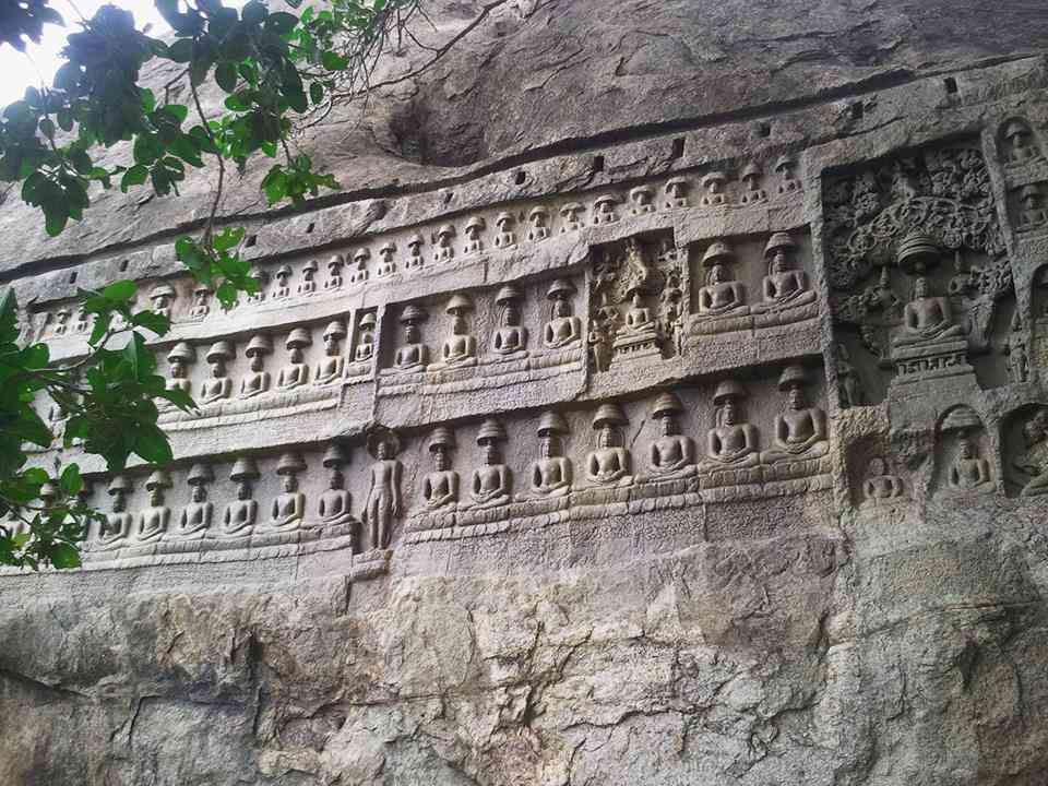 Kazhugumalai (Kalugumalai) Rock cut Jain carvings, Tamil Nadu.