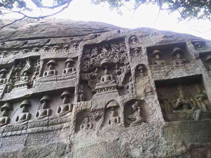 Kazhugumalai (Kalugumalai) Rock cut Jain carvings, Tamil Nadu.