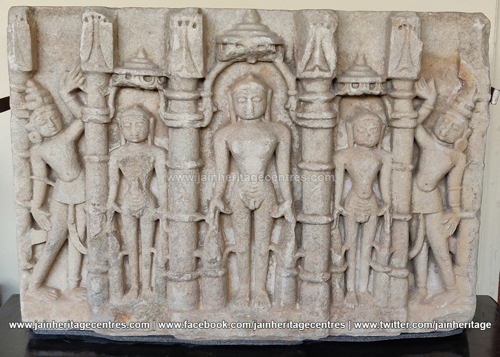 Marble Idol of Jain Tirthankaras in Kayotsarga 15th-16th century.