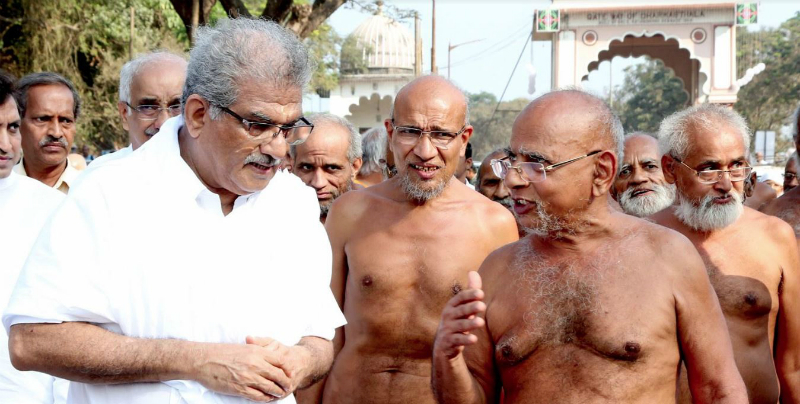 Jain Acharya Sri Vardhamansagarji Maharaj arrived at Dharmasthala for the Bahubali-Mahamastakabhisheka 2019.