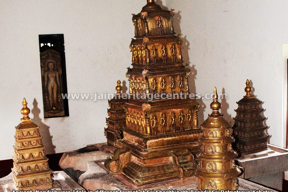 Ancient Nandishwara Idols in different format at Sri Shanthinath Basadi , Sri Ratnatraya Kshetra, Belathangady/Guruvayanakere, Dakshina Kannada District, Karnataka.