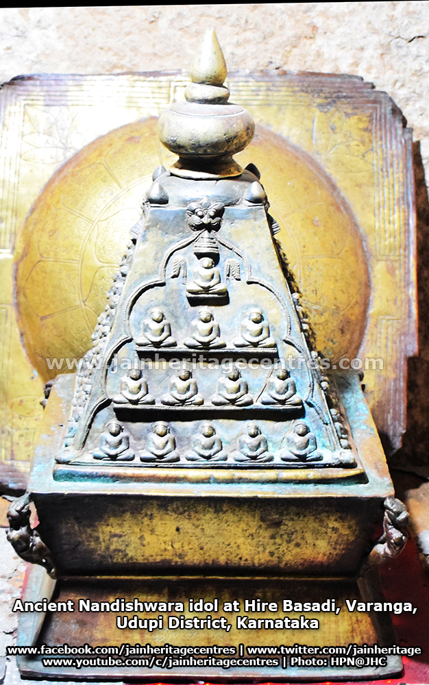 Ancient Nandishwara idol at Hire Basadi, Varanga, Udupi District, Karnataka