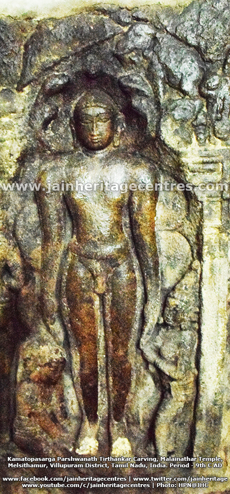 Kamatopasarga Parshwanath Tirthankar Carvings on Rocks at Malainathar Temple, Melsithauram District, Tamil Nadu, India. Period - 9th Century A.D. | Photo: HPN@JHC