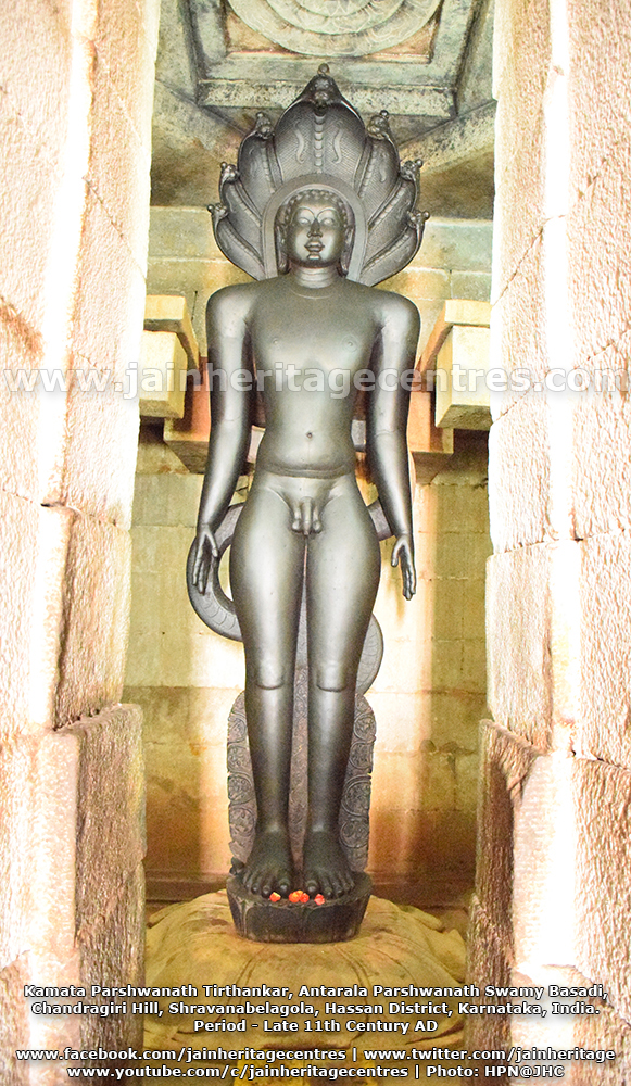 Kamata Parshwanath Tirthankar, Antarala Parshwanath Basadi, Chandragiri, Shravanabelagola, Hassan District, Karnataka. 12th Century AD. | Photo : HPN@JHC