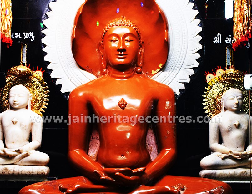 Idol of Tirthankar Chintamani Parshwanath in Padmasana, Sri Digambar Jain Temple, Ankleshwar.