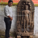 Researcher Nitin with Main deity - Lord Parshwanath Tirthankar idol