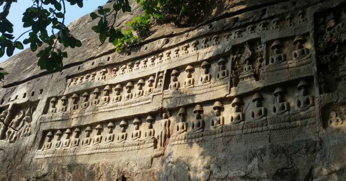Kazhugumalai (Kalugumalai) Rock cut Jain carvings, Tamil Nadu.