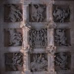 Carvings on the ceiling with Ashtadikpalaka, Shanthinath Basadi, Kambadahalli.