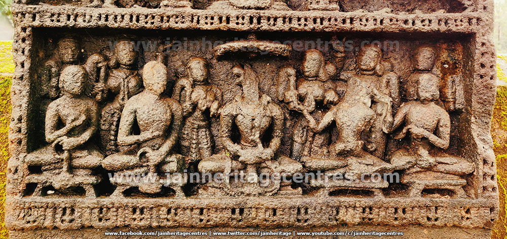 Bottom Panel of the attractive Sallekhana Memorial of a Jain Queen at Hombuja.