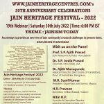 Webinar on "Jainism Today" - Jain Heritage Festival 2022