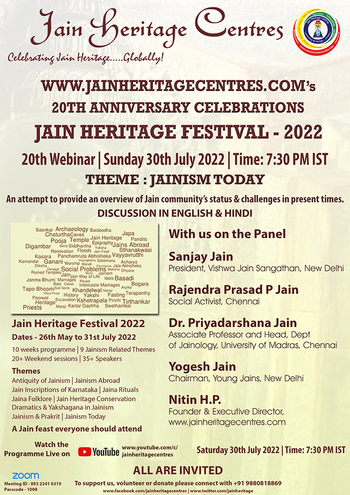Webinar on "Jainism Today" - Jain Heritage Festival 2022